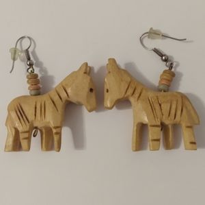 Wooden Zebra earrings